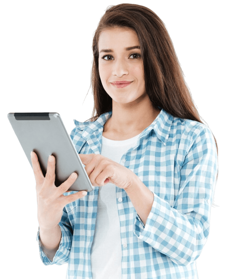 addiction support advisor consulting patient using tablet